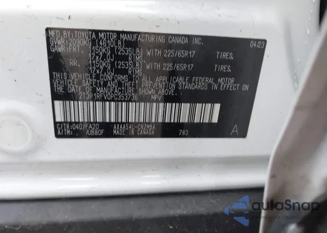 2023 Toyota Rav4 Xle z USA, uszkodzony, nr VIN 2T3P1RFV0PC353736